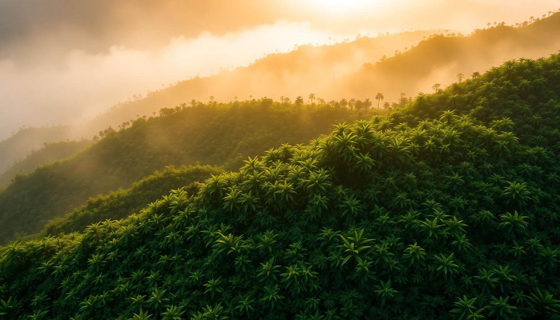 Aerial view of kratom plantation in Southern Thailand