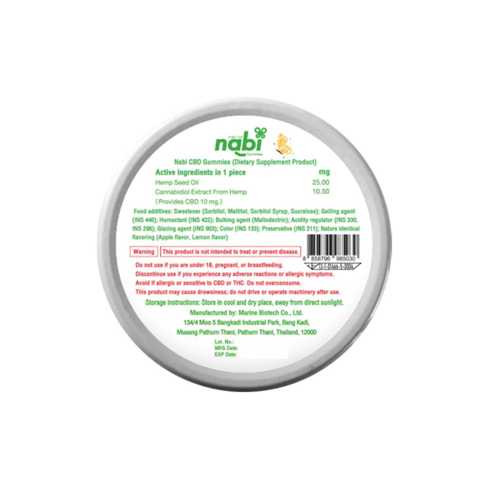 Nabi CBD Gummies 1 Tin (For persons aged 18 and above) - Image 2